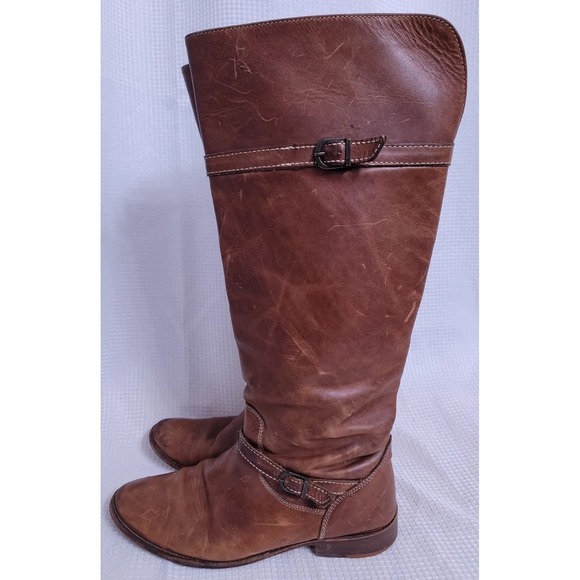 FRYE Shirley 77745 Brown Leather Equestrian Riding Boots Women's 7.5 - Picture 3 of 12